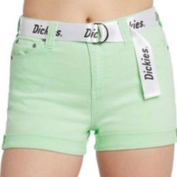 New Dickies Junior’s Size 5 Roll Cuff Shorts with Belt