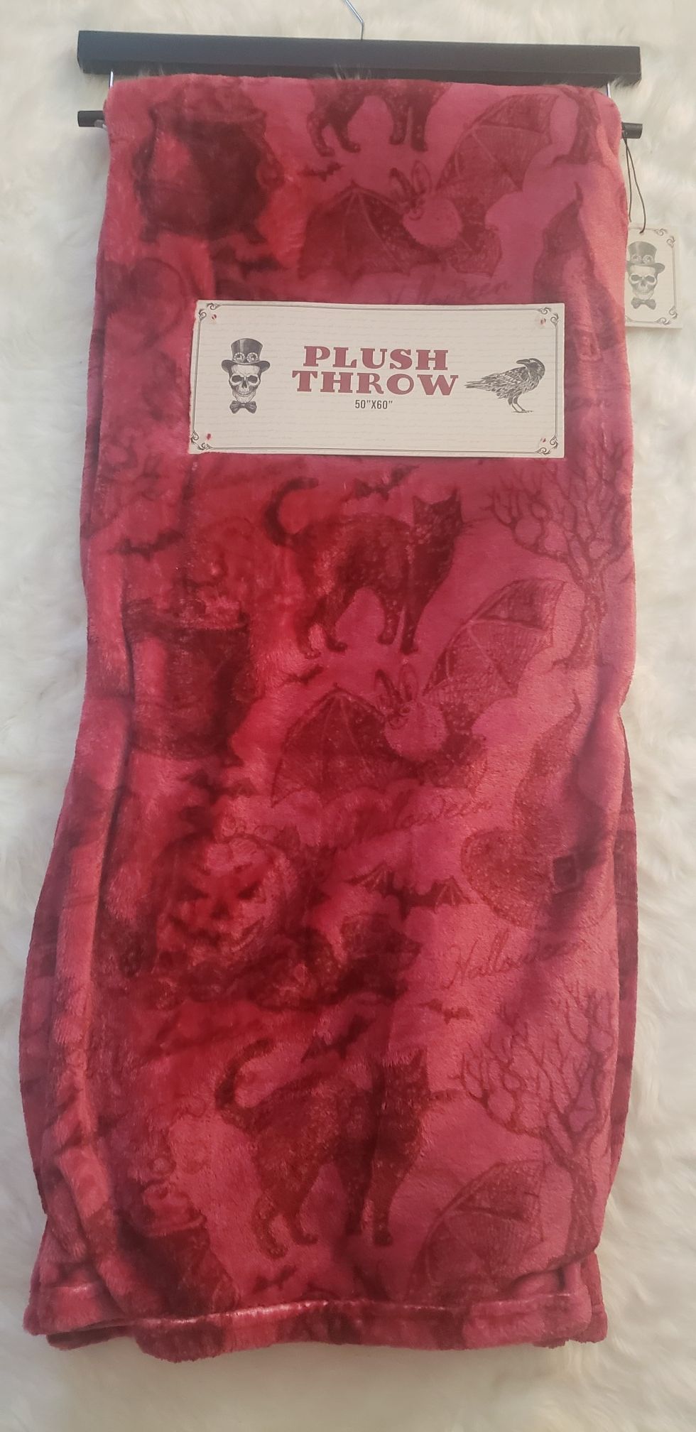 Witch Cauldron Bat Throw Blanket