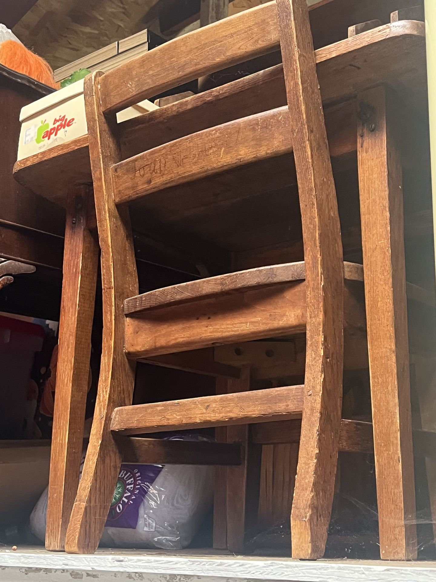  Children’s Antique Oak Desk And Chair