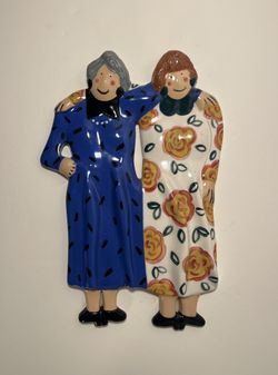2005 BACI Studio Pottery DI SANTE SISTERS Wall Plaque Italian Glazed Ceramic