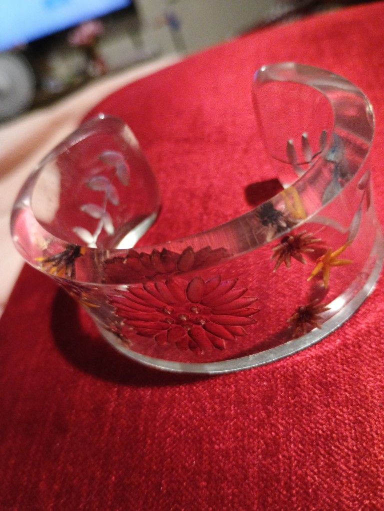 Flower/Dry Resin/Lucite Bracelet