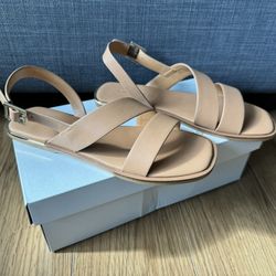 Asymmetric Strap Slingback Flats