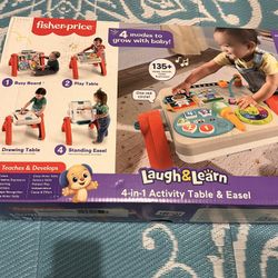 Fisher-Price Laugh & Learn 4-in-1 Activity Table & Easel – Open Box, Like New 