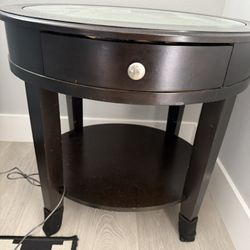 Night Stand Or Use As Side Table With Nice Wood And Mirror