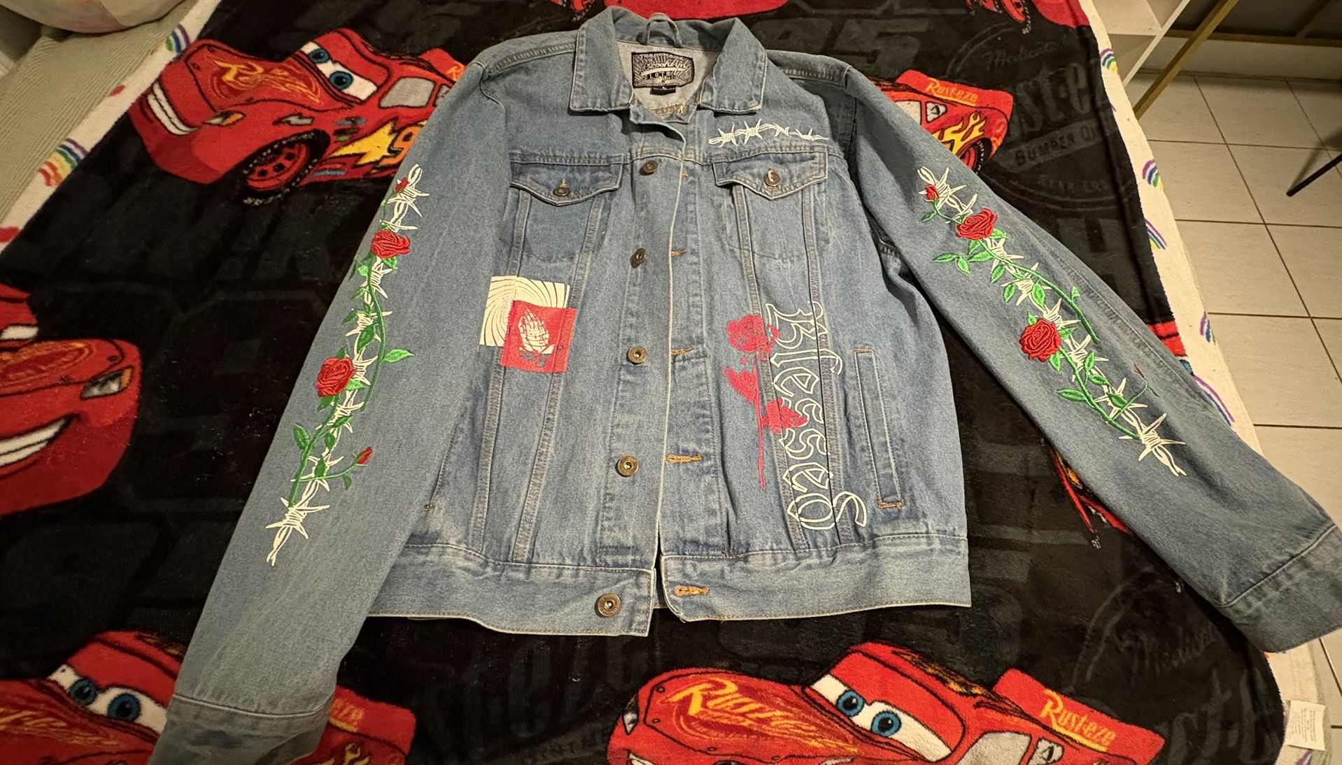 Denim Jacket With Embroidered Details