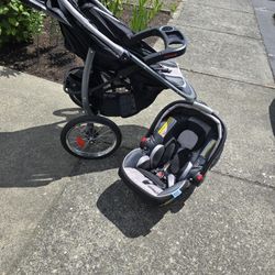 Gently used FastAction Fold Jogger Click Connect Travel System