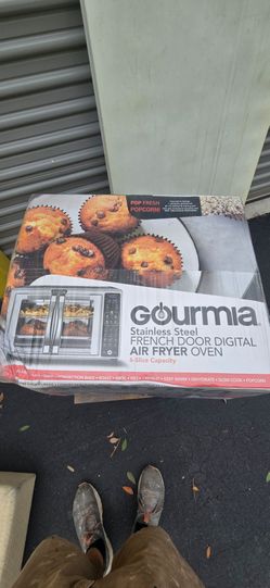 Gourmia Stainless Steel French Door Digital Air Fryer Oven - New Sealed