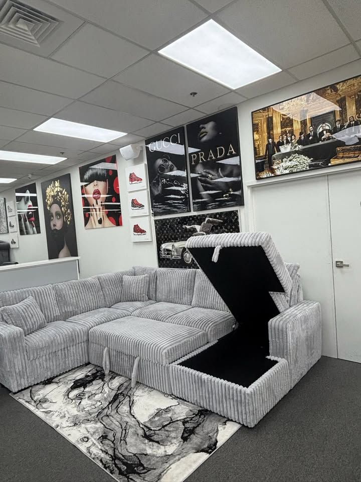 Comfy Versatile Soft Jumbo Corduroy Sleeper Sectional Sofa