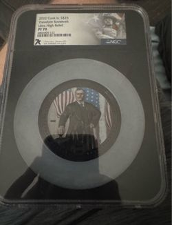 2022 $25 Cook Island Silver 5oz. Theodore Roosevelt NGC PF70