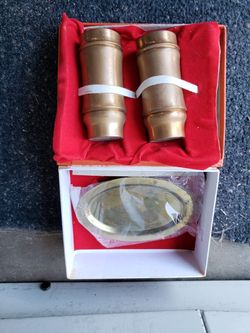 Brass napkins rings and salt & pepper