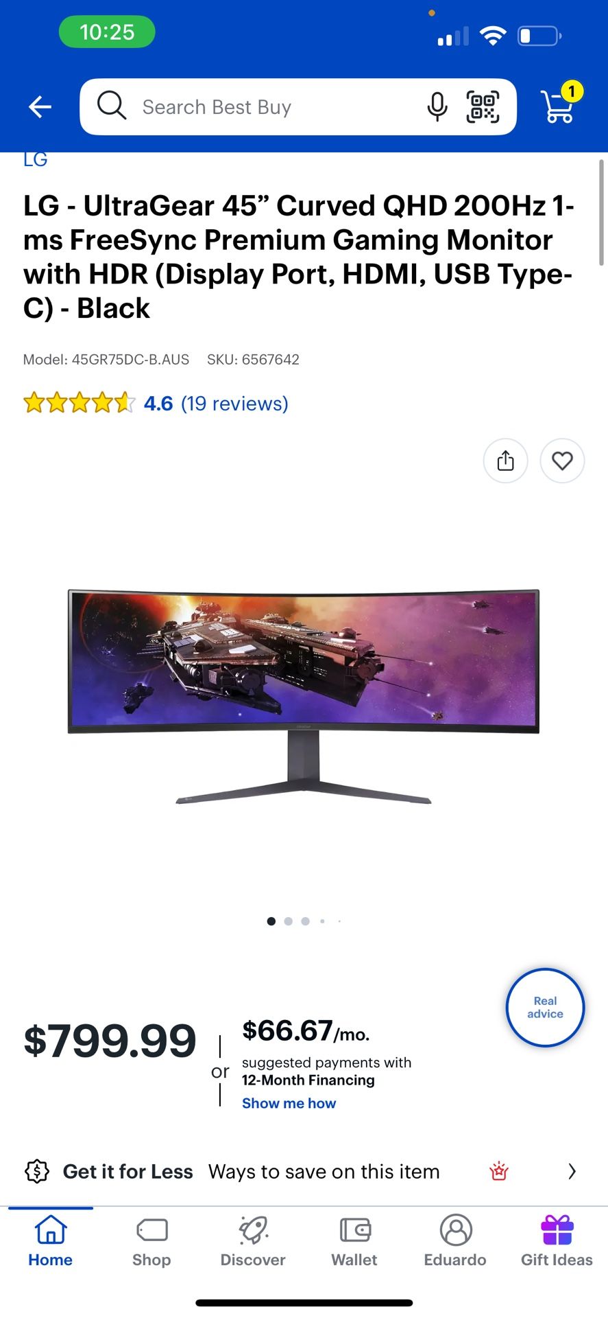 LG - UltraGear 45" Curved QHD 200Hz 1-ms FreeSync Premium Gaming Monitor