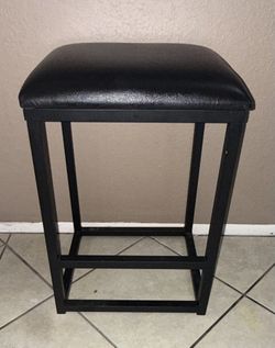 Black Leather Stool