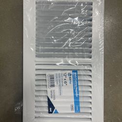 EZ-FLO 12 x 6 Inch (Duct Opening) White Air Vent Cover & 10 x 6 Inch (Duct Opening) White Air Vent Cover for Wall or Ceiling, Three-Way Ventilation Re