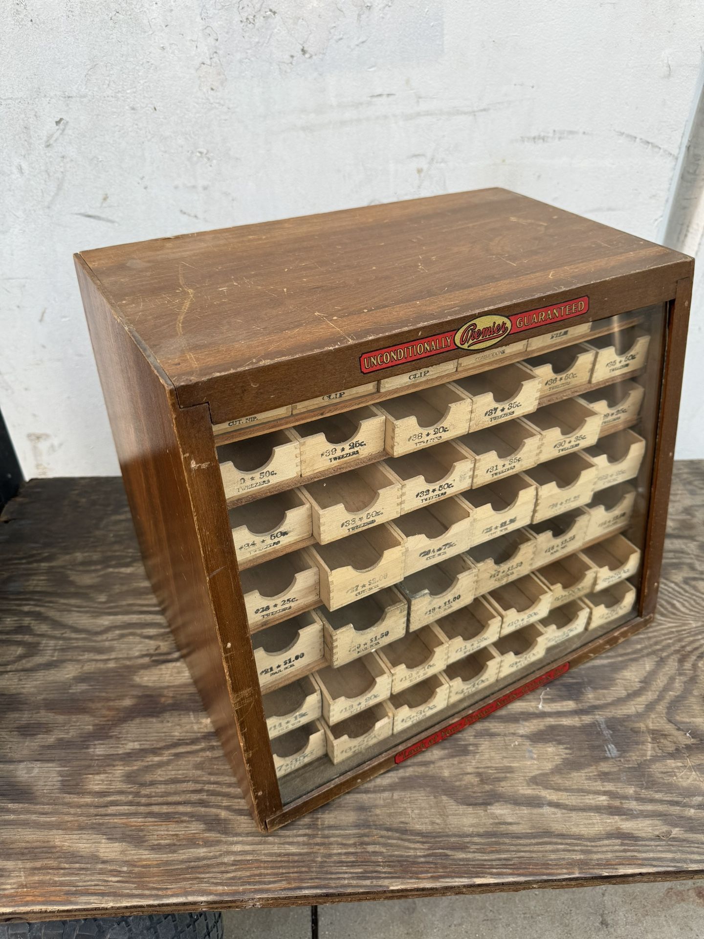 Premier Countertop Display Case Vintage Slant Front Display Box with ...