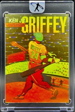 1992 Arena Ken Griffey Jr Doubled sided Hologram Gold "Superstar"
