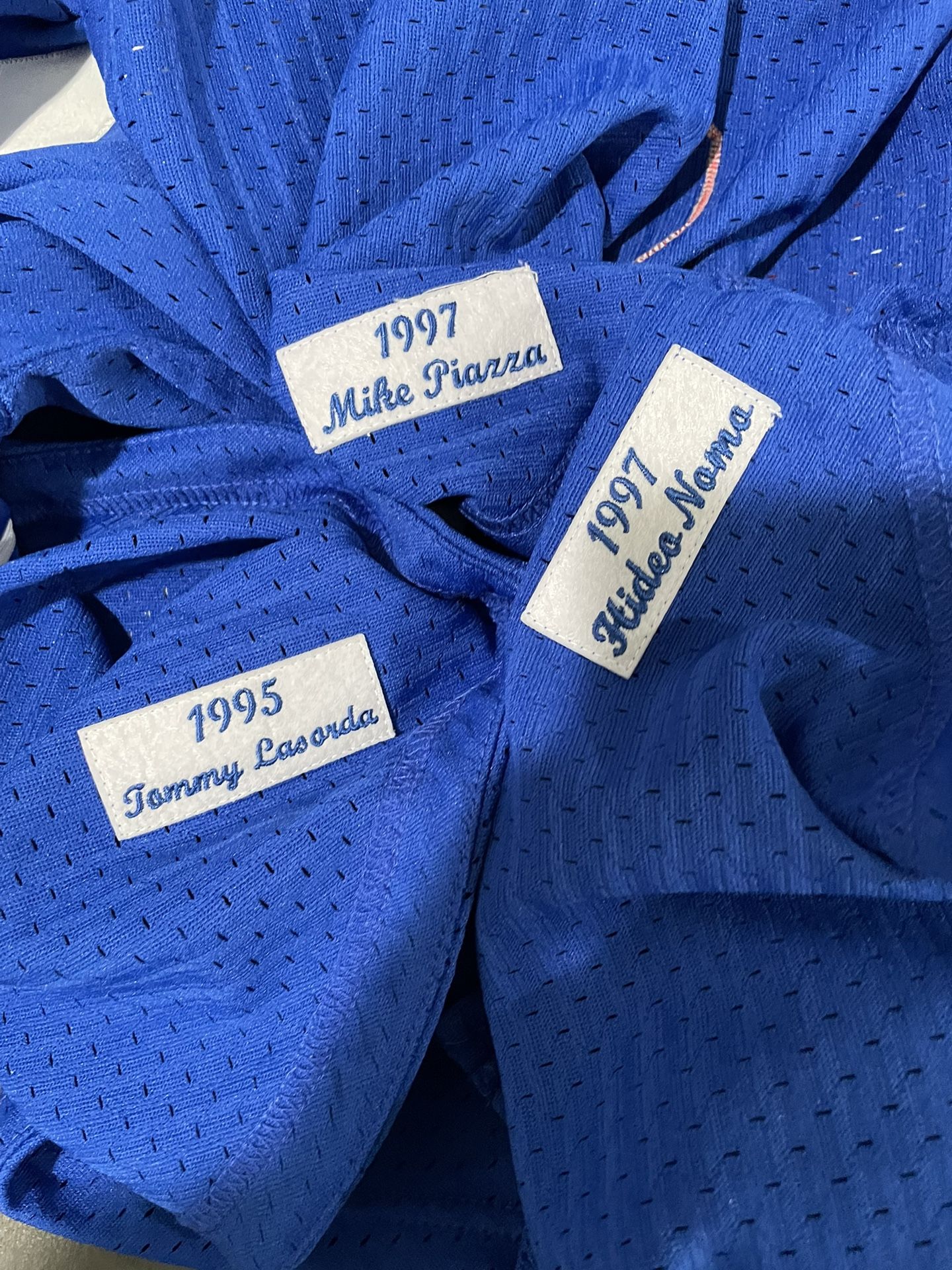 MLB Mitchell And Ness Los Angeles Dodgers Blue Lasorda, Nomo And Piazza  Mens Throwback Jerseys Size Small for Sale in City Of Industry, CA - OfferUp
