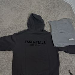 essentials black hoodie