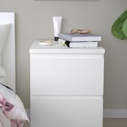 IKEA White malm Nightstand
