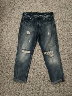 H&M Cropped Factory Distressed Jeans 29 8