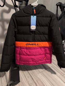 O’Neill Alpine Anorak Puffer Jacket — Girls Size 12, Blackout Colorway — NWT