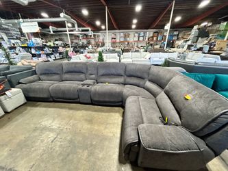 6piece power reclining sectional couch with headrests