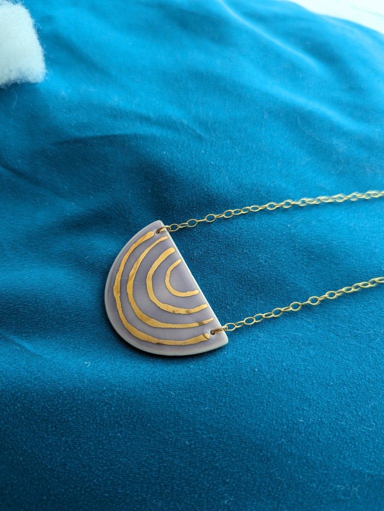 Gold And Lavender Necklace