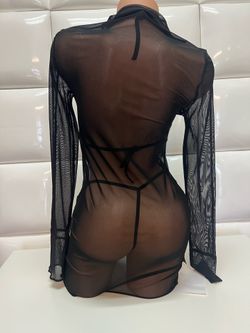 Women Sheer Dress-used for photos- $20- Fits Médium To Large-BRA AND PANTY ARE NEW-vestido Transparente usados-bra y panty nuevas