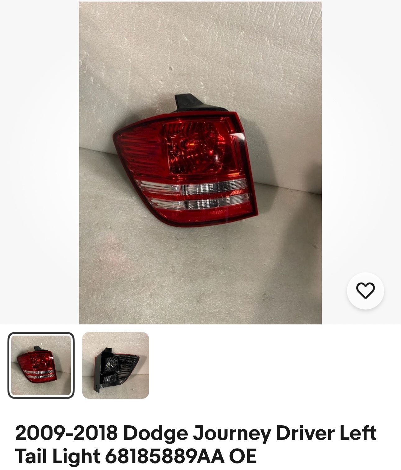 Dodge Journey Driver Right Side Tail Light 