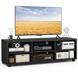 Tangkula Black Tv Stand Up To 50 *Black*