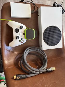 Microsoft Xbox series S bundle with a Seagate , external hard drive, and controller charger station
