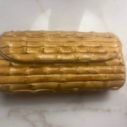 J. McLaughlin Bamboo Clutch – Chic & Versatile | Excellent Condition