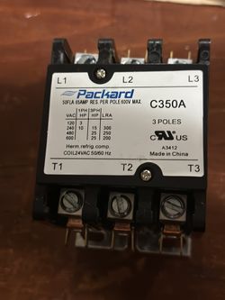 Packard C350A Packard Contactor 3 Pole 50 Amps 24 Coil Voltage