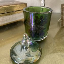 Vintage Glass Container With Lid 