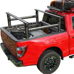 TRUMGETA UNIVERSAL ADJUSTABLE TRUCK BED RACK FOR FULL SIZE TRUCKS 600 LBS WITH SIDE BARS