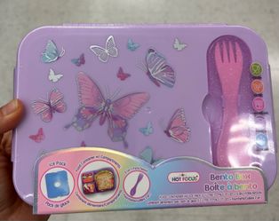 Purple Butterfly Bento Box with fork
