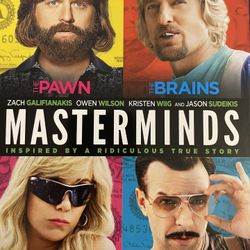 MASTERMINDS (Blu-Ray + DVD-2016) Zach Galifianakis + Owen Wilson + Kristen Wiig!