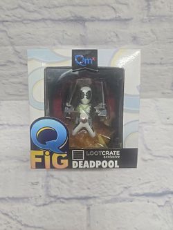 Qmx Q-Fig White Deadpool X-Force Lootcrate Exclusive Variant Figurine