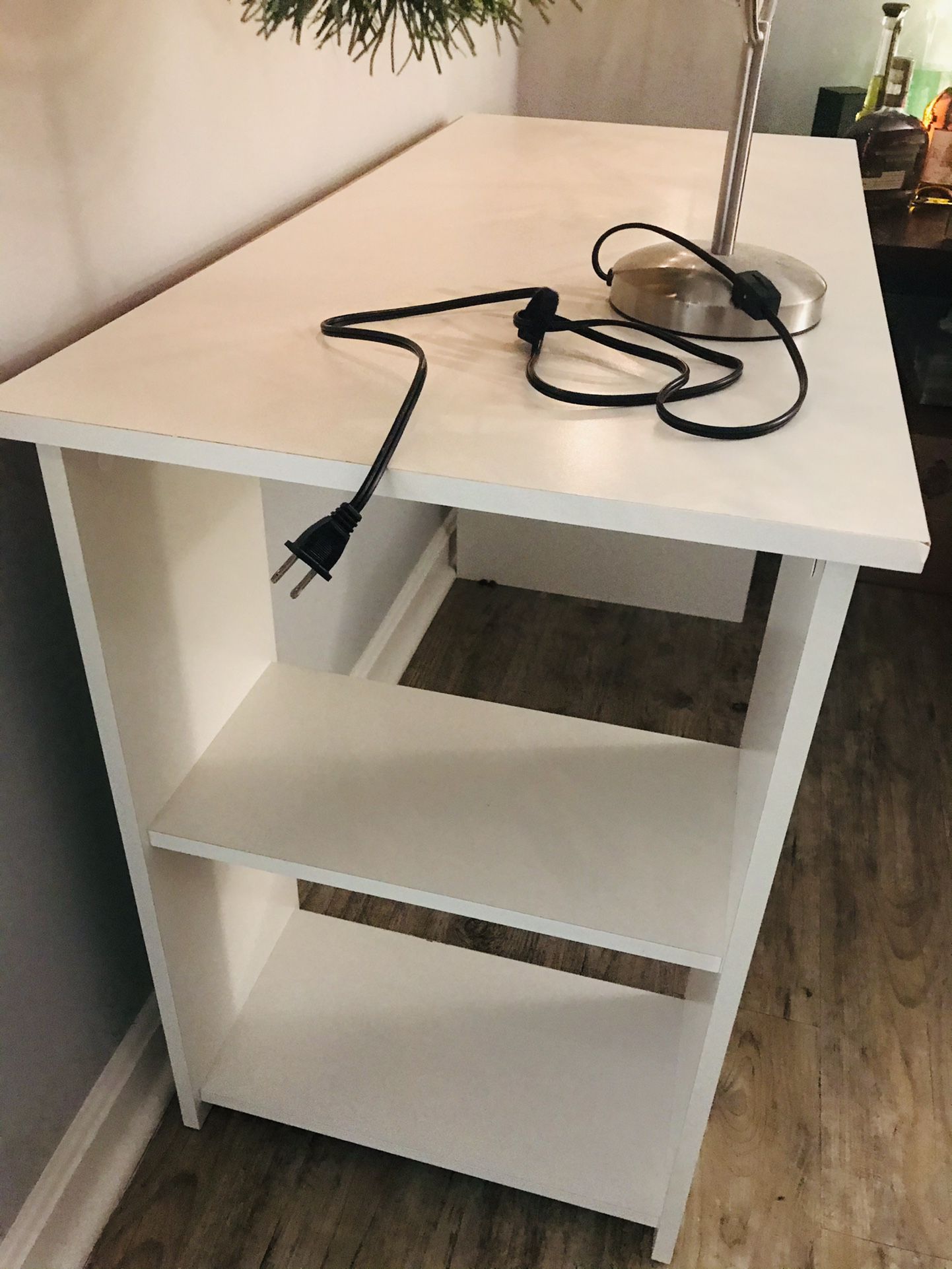Office Desk, White Makeup Table, Organizer Bookshelf