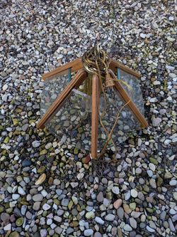 Wood +Glass Chandelier