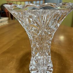 Heavy Cut-Glass Vase