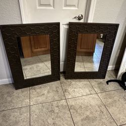 Dark Walnut West Elm Rectangular Mirror