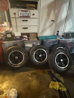 15 inch Chevrolet z28 wheels bf Goodrich raised white letter tires