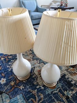 Porcelain Ivory Bottle Lamps- Set of 2