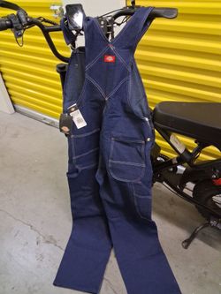 DICKIES MEN'S INDIGO BIB OVERALLS SIZE 30X30