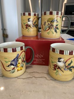 Lenox Pottery Bird Design Mugs