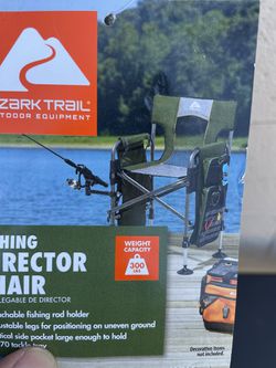 Ozark Trail Fishing Steel Director's Chair with Rod Holder, Green for Sale  in Norwalk, CA - OfferUp