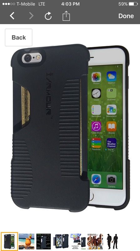 Protective iPhone 6 Plus case with credit card inset