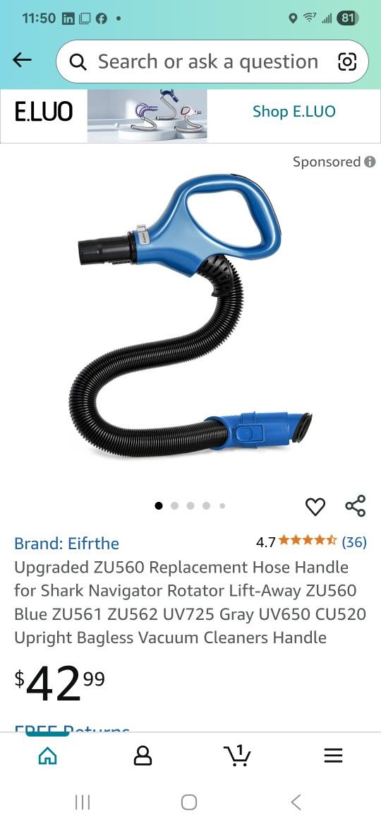Shark vacuum handle, it's brand new. I got the wrong one. This is for navigator shark navigator I don'