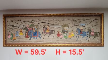 Indian Hand Painted Picture with Custom Frame. No glass. Excellent Condition. MOVING!!!!!