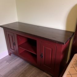  Rustic  red media console/TV stand